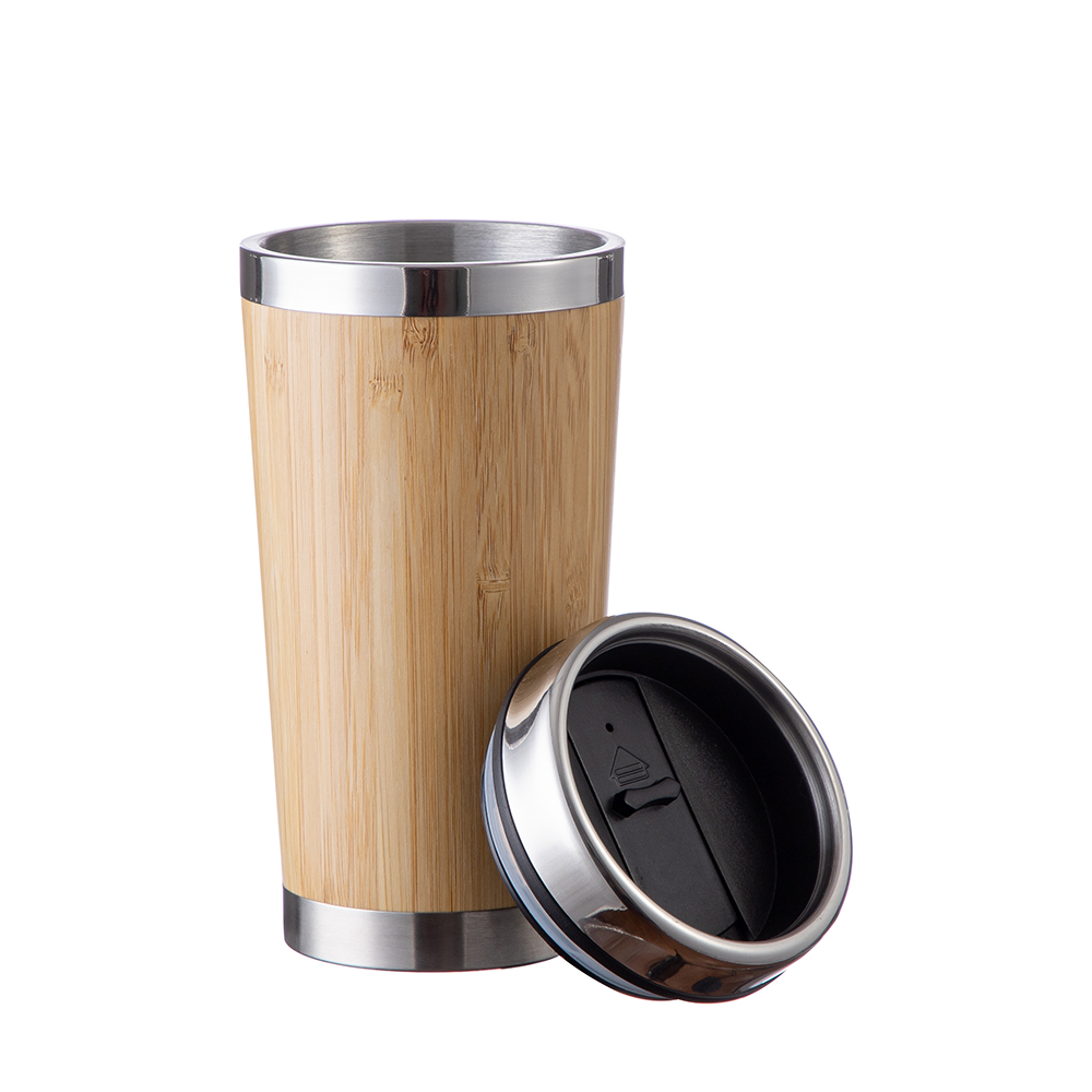 Bamboo Thermal Tumbler With  Lid 17Oz