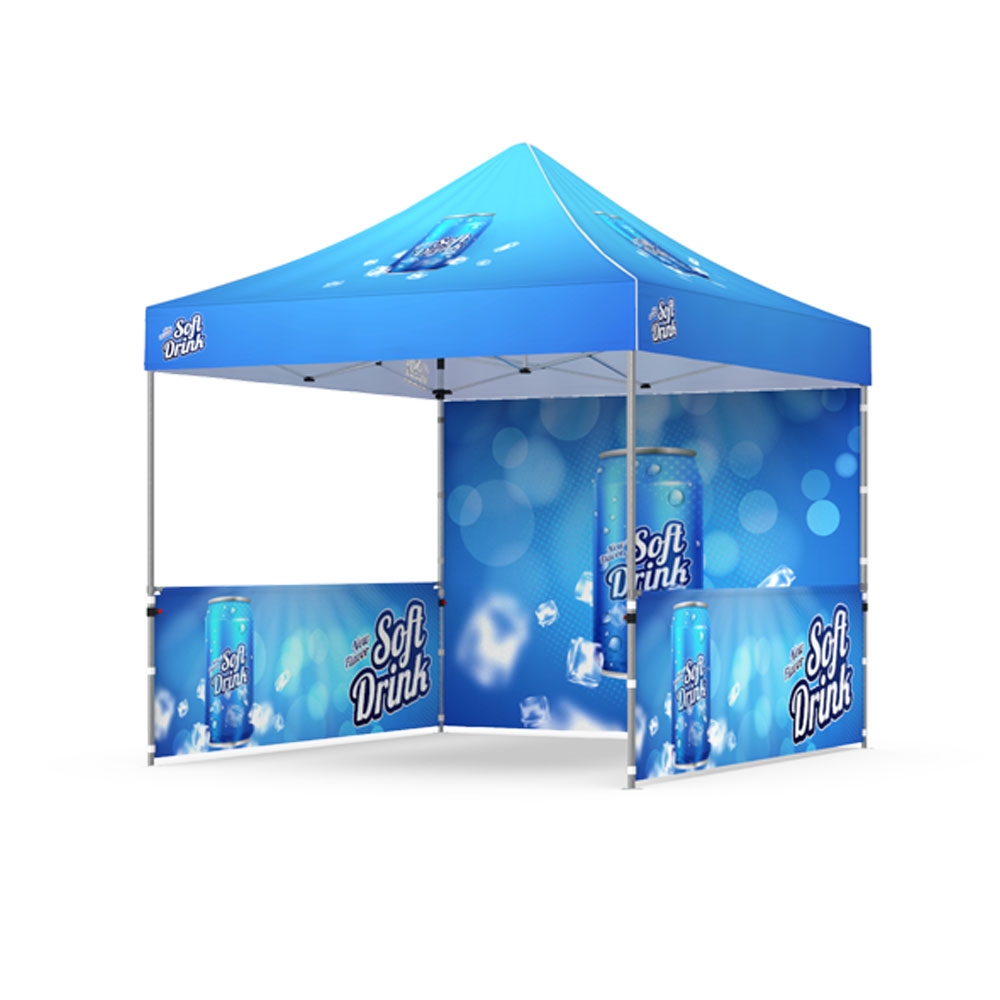 Tent 10X10 Ft. Full Color Top Back & Two Half