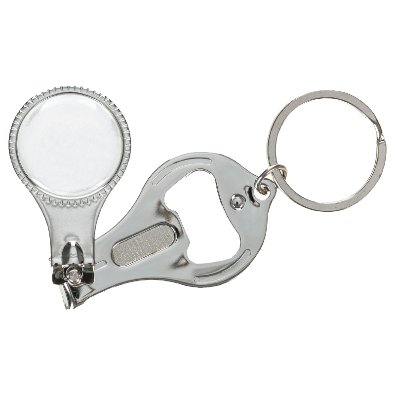 Nail Clipper Bottle Opener Keyring 25 Mm Round Insert