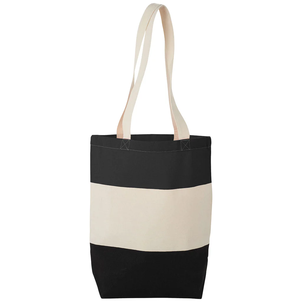 [cotton-color-block-t-25442] Cotton Color Block Tote 8Oz