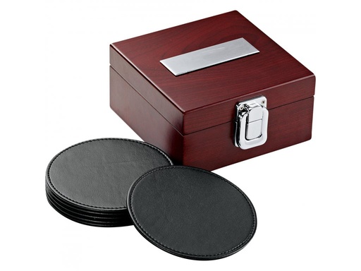 [executive-coaster-se-25510] Executive Coaster Set Wood