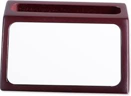 [unisub-business-card-26015] Unisub Business Card Holder Wood Base And Metal Insert 10 Per Case