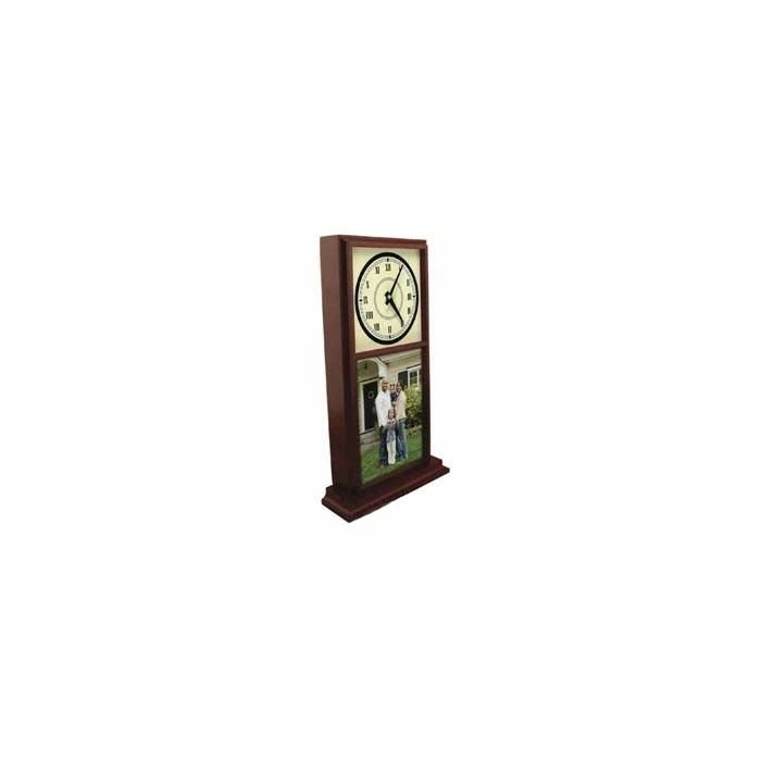 [mantle-clock-wooden--26551] Mantle Clock Wooden Mahogany Stand